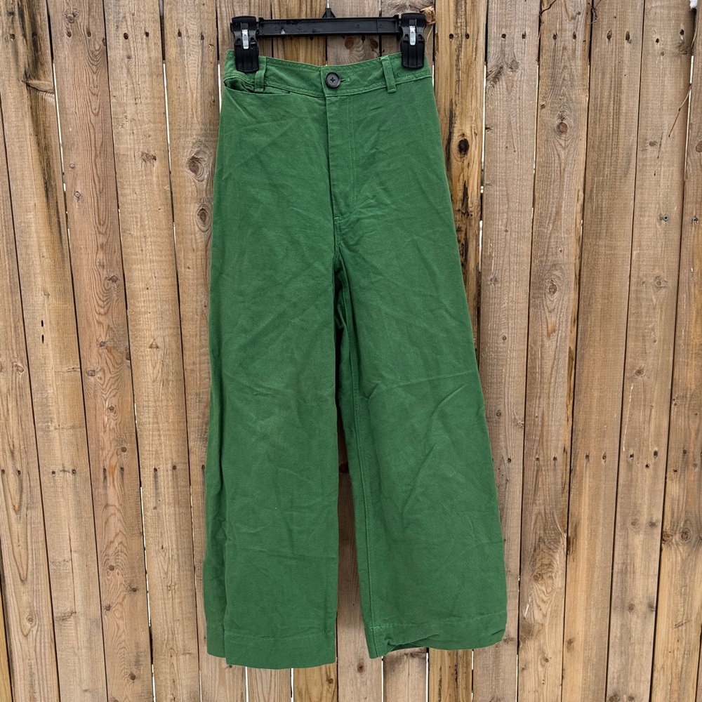 Creature of comfort green wide leg pant